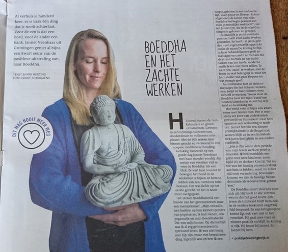 Jannet Veenbaas / De Koning Te Rijk, Shiatsu Massage & Coaching in Het Dagblad van het Noorden